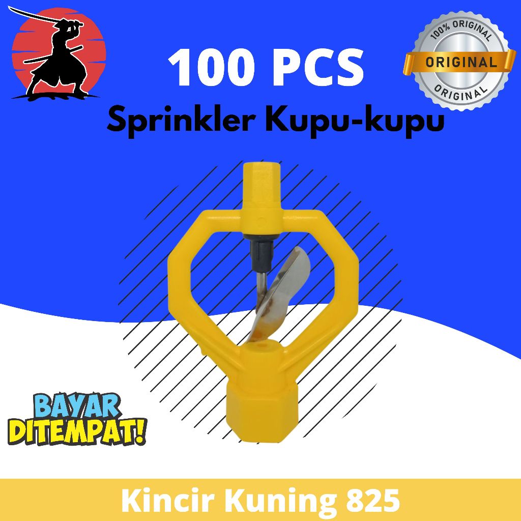 100 PCS SPRINKLER KUPU-KUPU KUNING 825 (KINCIR/SPRINKLE/SPRINGKLER/ALAT SIRAM TANAM BAWANG MERAH)
