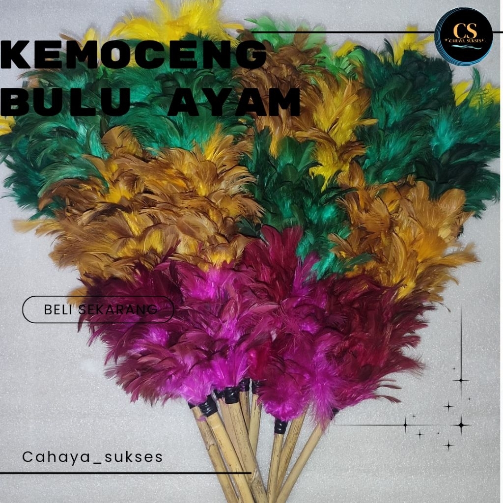kemoceng bulu ayam Warna-warni