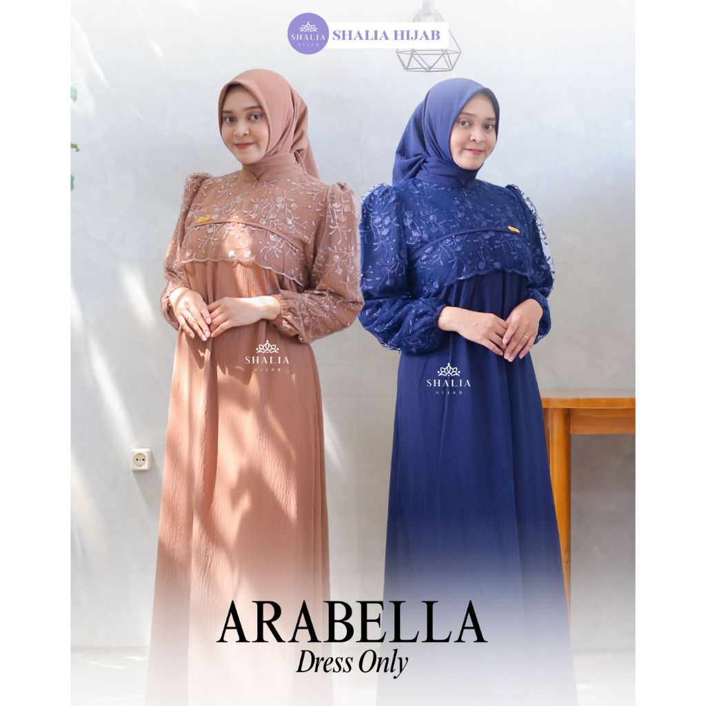 Shalia Hijab - Arabella Gamis Brukat Kondangan Simple Elegan Kombinasi Tile Premium Payet Mutiara