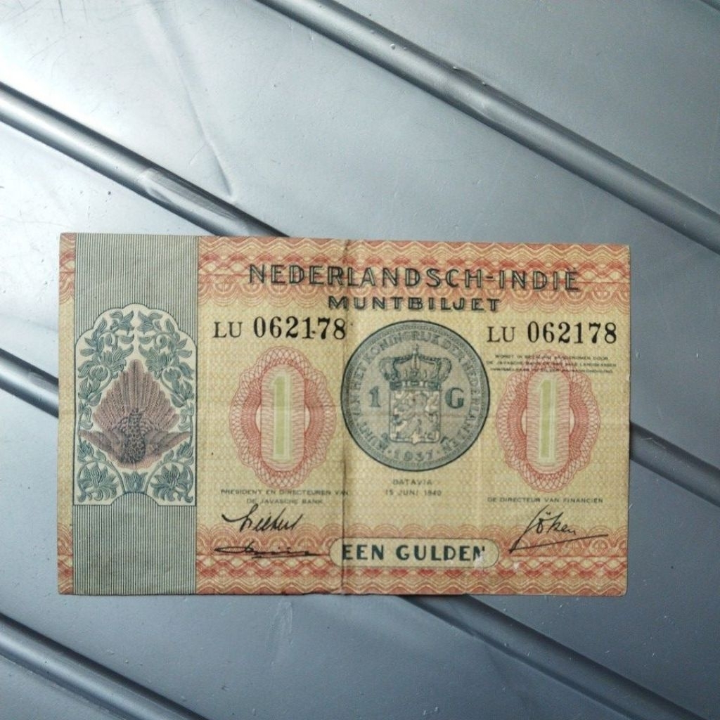 1 gulden Muntbiljet 1940 bekas beredar ASLI