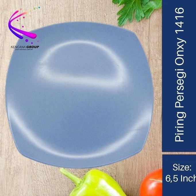 Piring Kecil Segi Persegi Kotak Hitam Putih Krem Warna Melamin Awet Tebal Tahan Panas Onyx 6.5" Piri