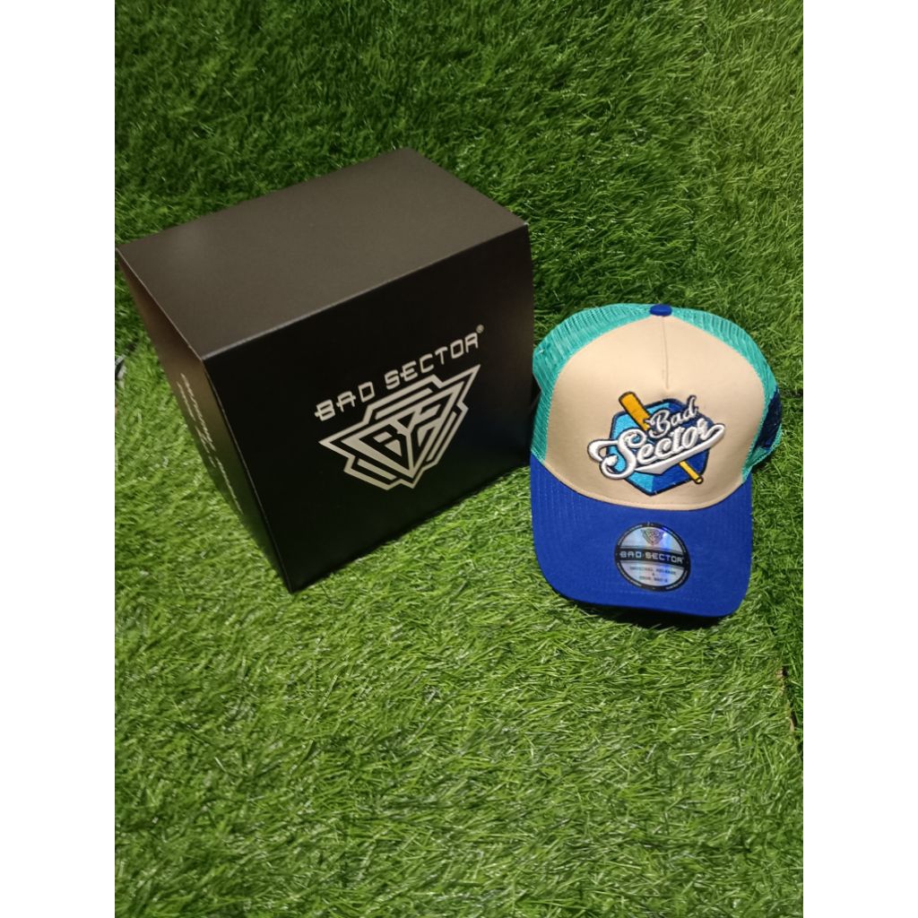 Topi Pria Wanita Trucker Adventure & Touring Krem Biru Jaring Tosca 100% Original