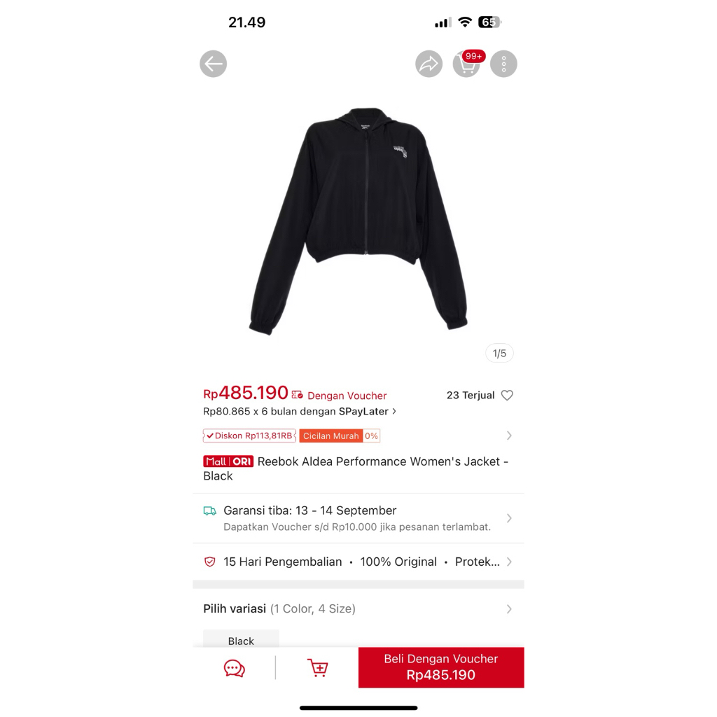 original reebook jacket