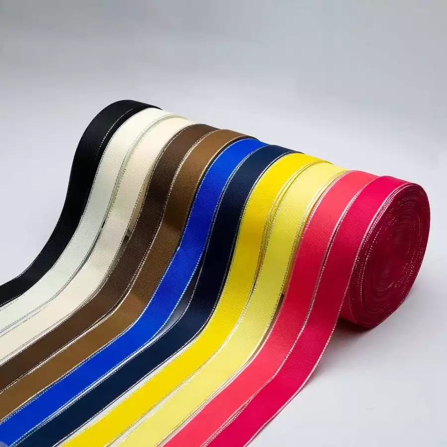 10 Yard - Pita Grosgrain List Silver | Pita Hampers/ Kado/ Sovenir | Grosgrain & Double Satin | 2.5c