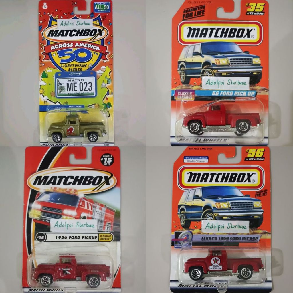 matchbox texaco 1956 '56 ford pick up pickup across america 50th birthday series collect all 50 stat