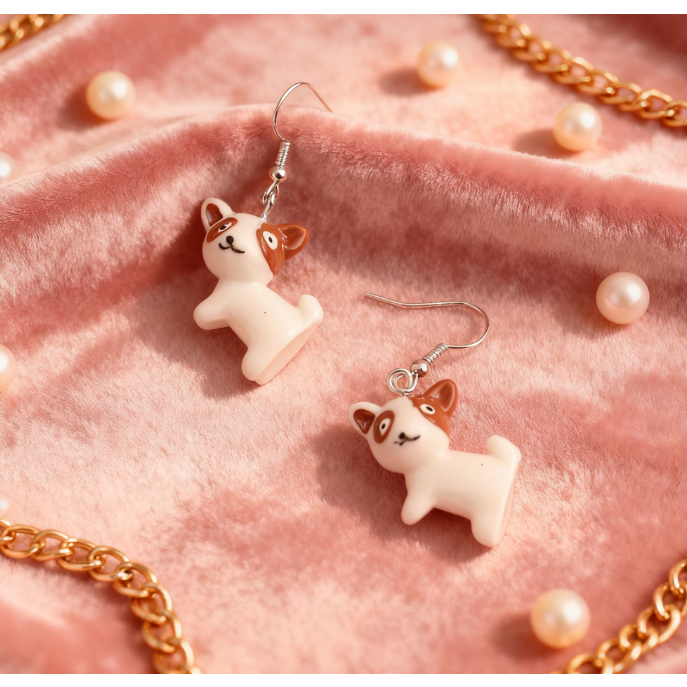 Anting-anting anjing lucu, anting-anting kartun, anting-anting hewan, anting-anting anak-anak