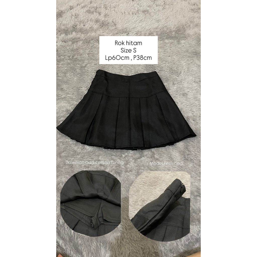 rok tennis / rok wanita hitam / rok yuruma