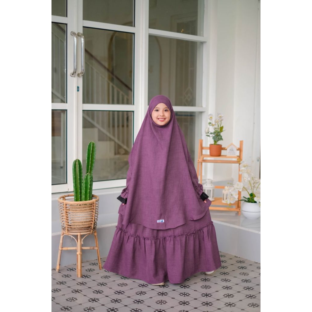 Arumi Gamis Anak Set Fk | Gamis Anak Syari | Gamis Anak French Khimar