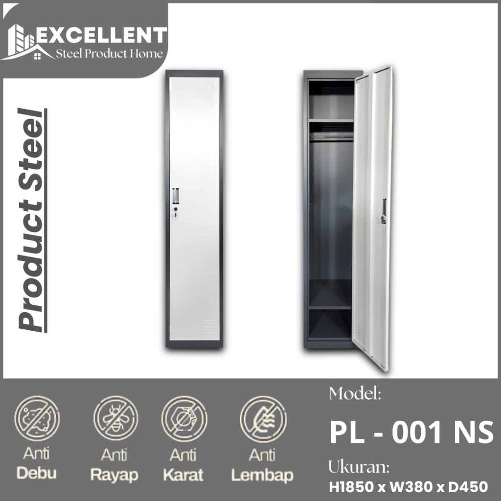 LEMARI BESI 1 PINTU EXCELLENT || LOCKER BESI 1 PINTU
