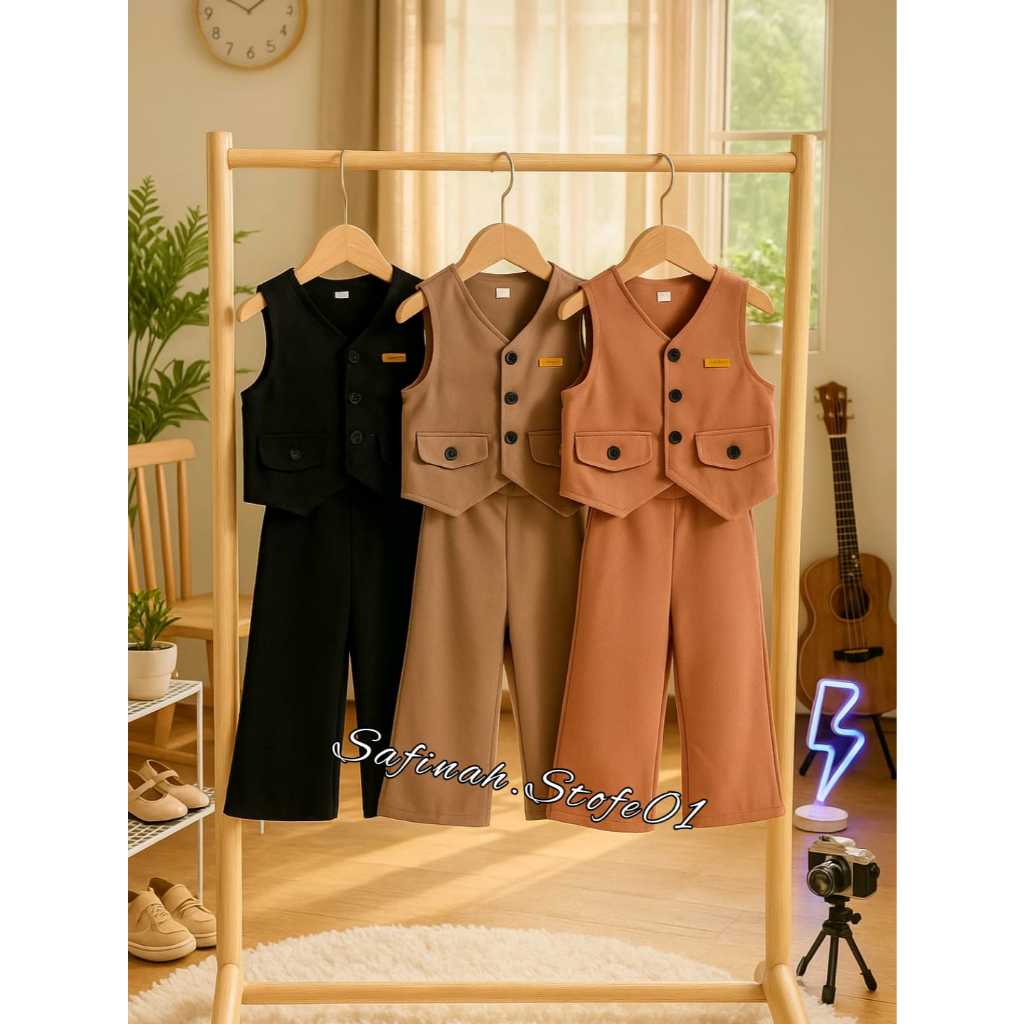 Baju & Setelan Anak Perempuan Viral SET ROMPI / Bahan Japanline Usia 1-11 Tahun