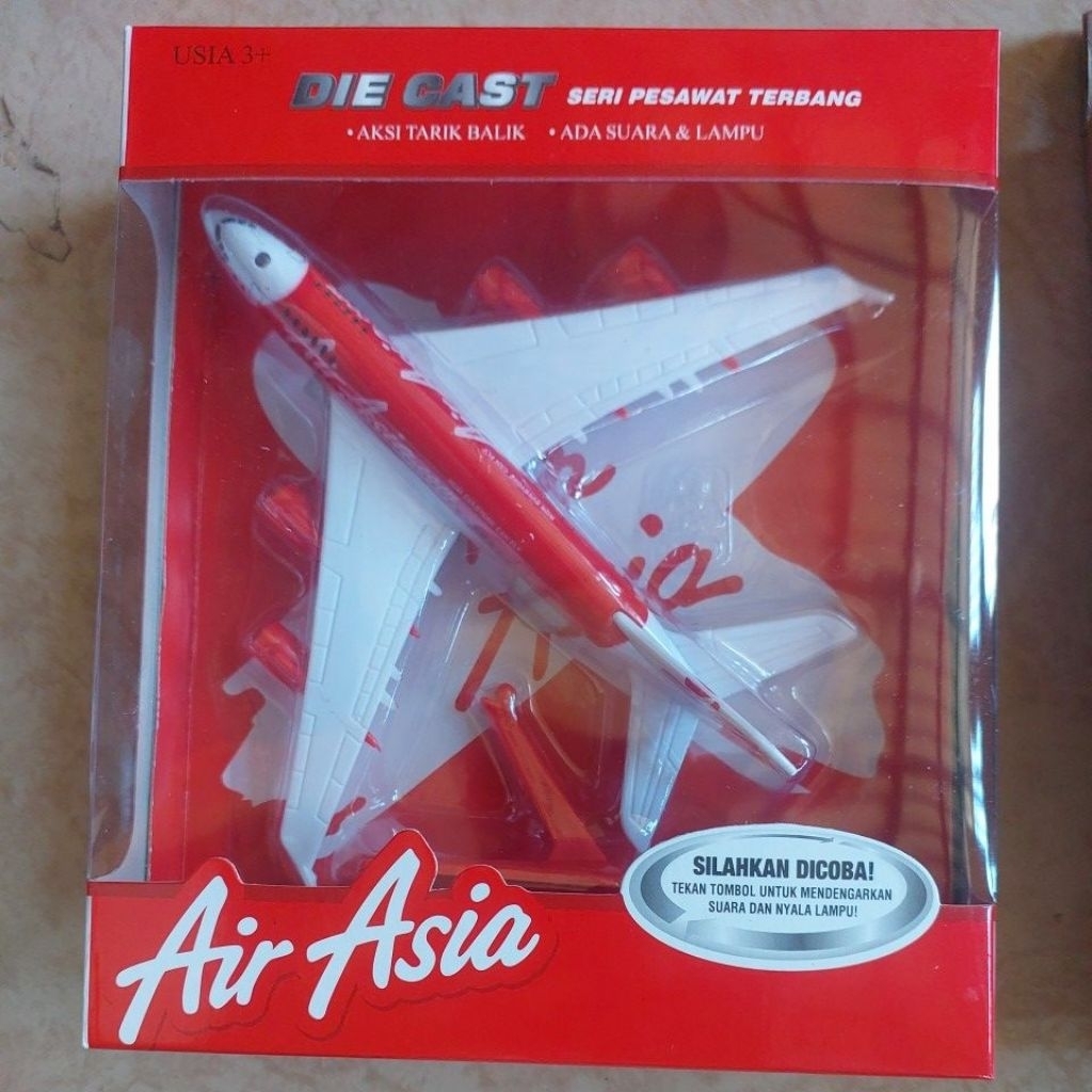 AIR ASIA DIE CAST SERI PESAWAT TERBANG MAINAN PESAWAT ANAK - MAINAN DIECAST PESAWAT EDUKASI KOLEKSI 