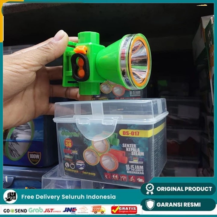 doras ds-017 senter kepala selam 50watt cahaya putih kedalaman 100meter tahan 12jam promo new