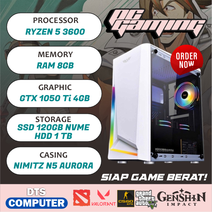 PC GAMING | Ryzen 5 3600 | GTX 1050 Ti | SSD HDD