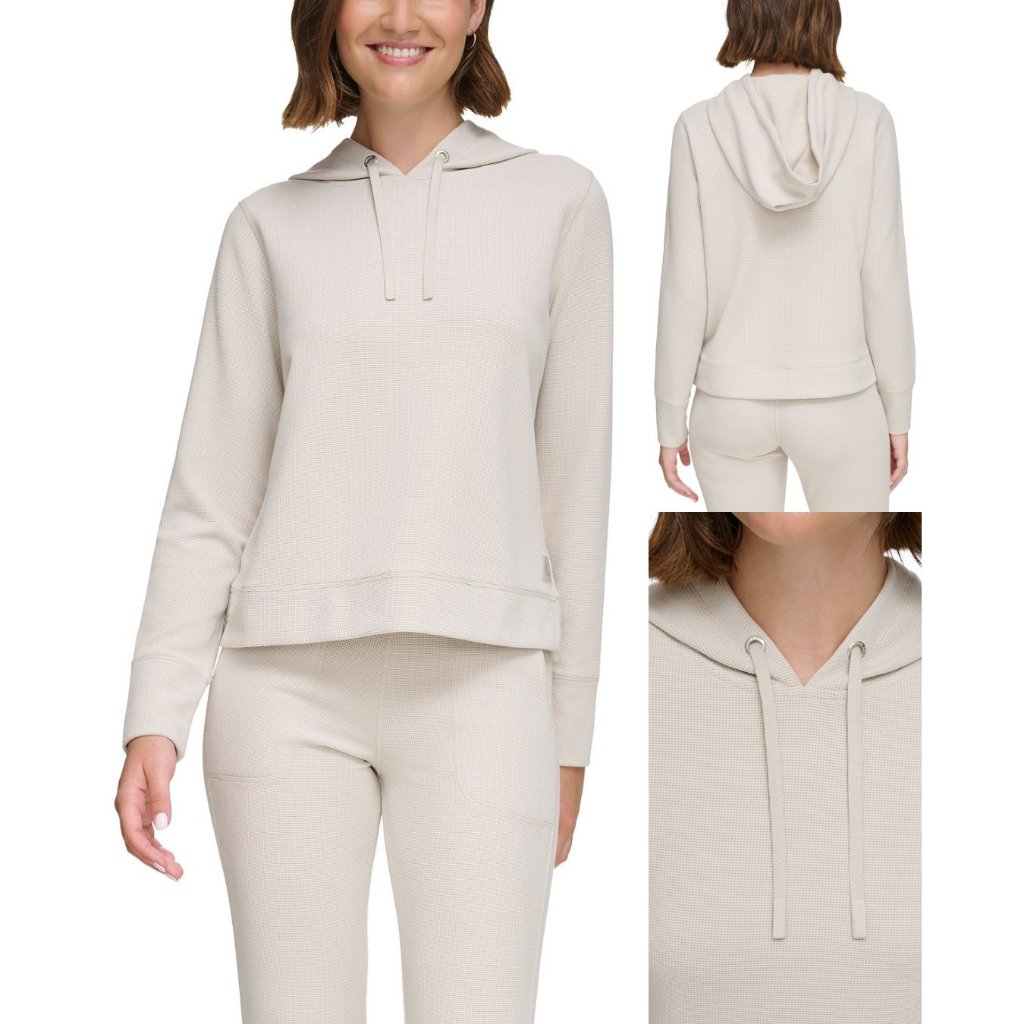 Sweater Hoodie Wanita Bahan Waffle-knit Lembut | Women's Tech Waffle-Knit Pullover Hoodie - 9165