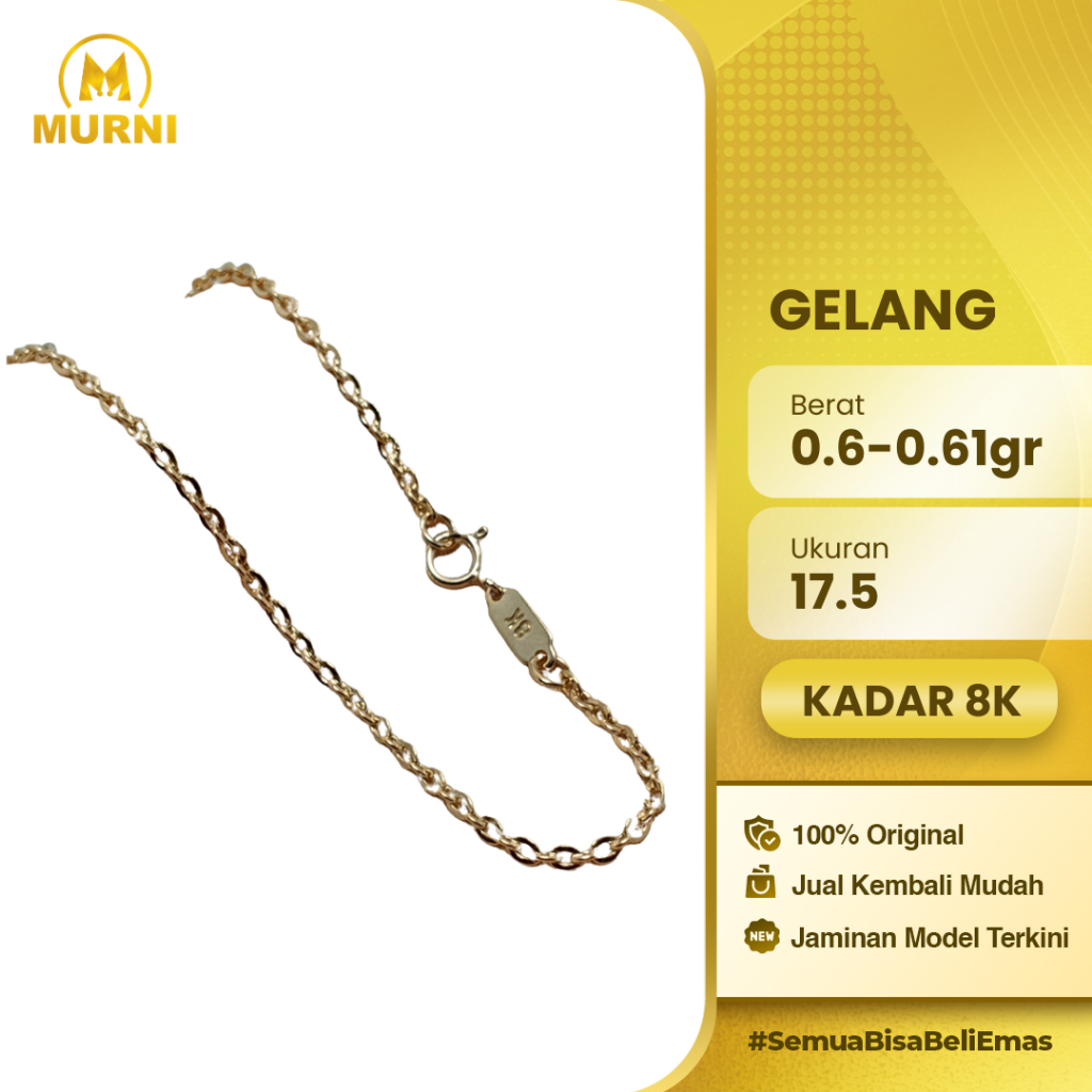 Murni Gelang Rantai Siem Polos 8 Karat Toko Murni Bekonang