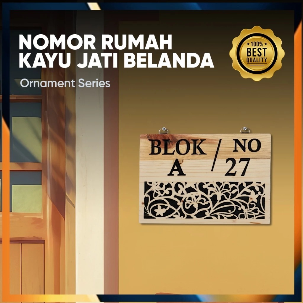 Nomor Rumah Ornamen Series Kayu Cutting Router CNC