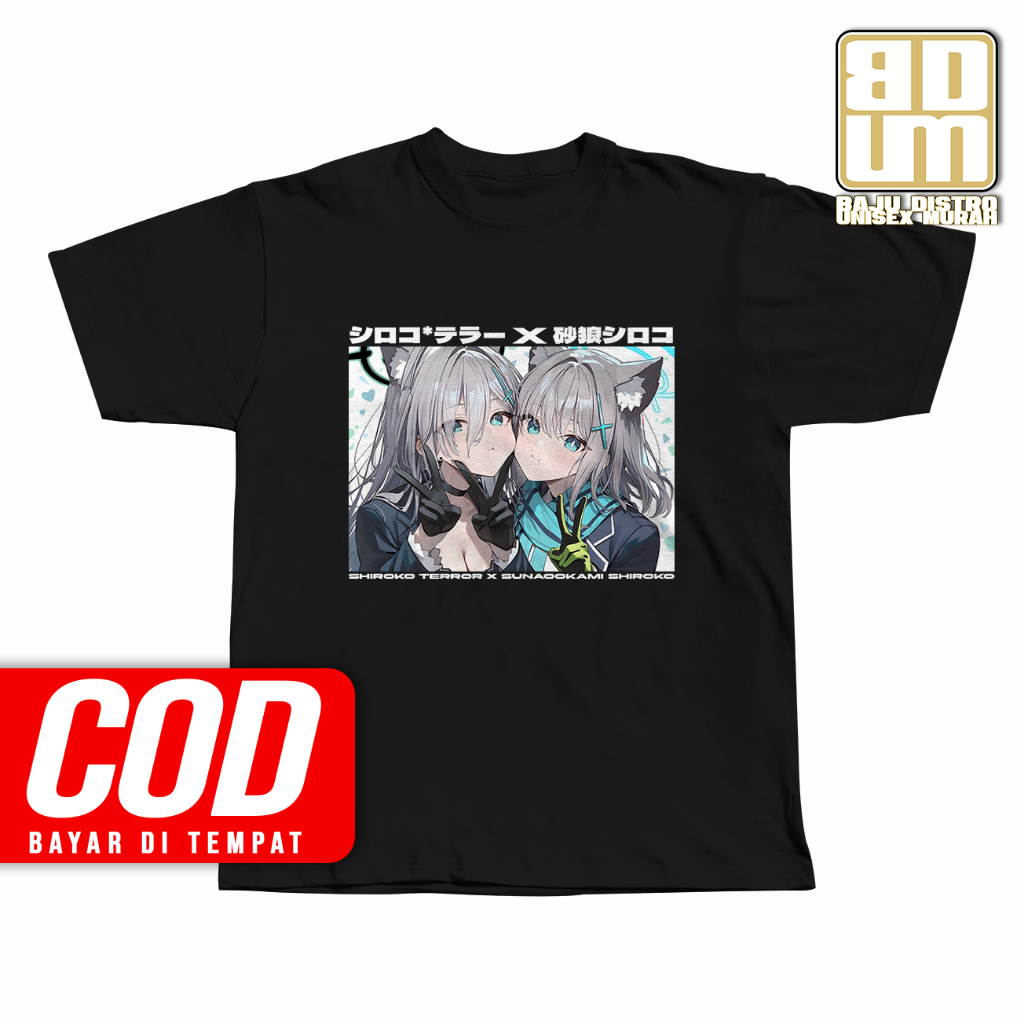 Kaos Anime SHIROKO TERROR X SUNAOOKAMI SHIROKO BLUE ARCHIVE Manga Tshirt Unisex BAJU OTAKU WIBU JEPA