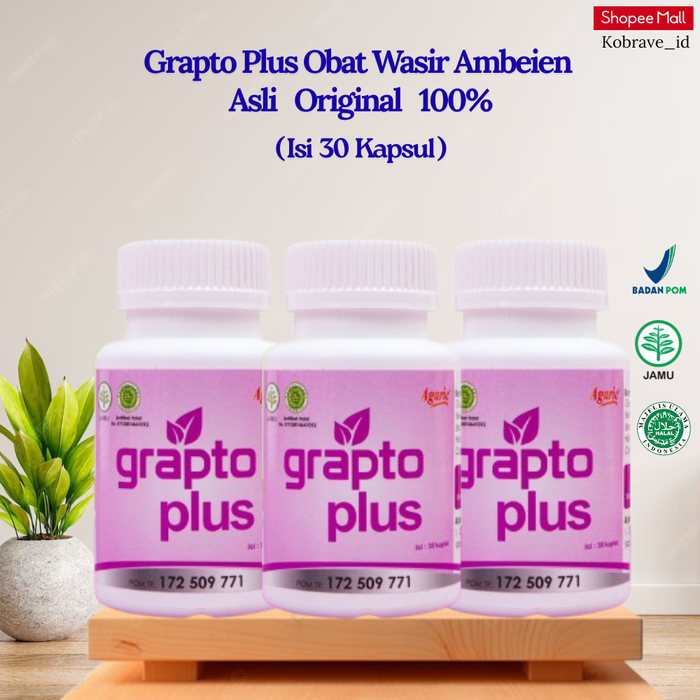 Kapsul Grapto Plus Obat Wasir Herbal Tanpa Operasi || Obat Ambeien Herbal Grapto Plus Ampuh Berdarah