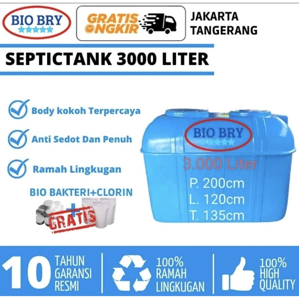 SEPTICTANK,3.000LITER, BIOBRY, BIOFILL,BIOTECH, BERKUALITAS.