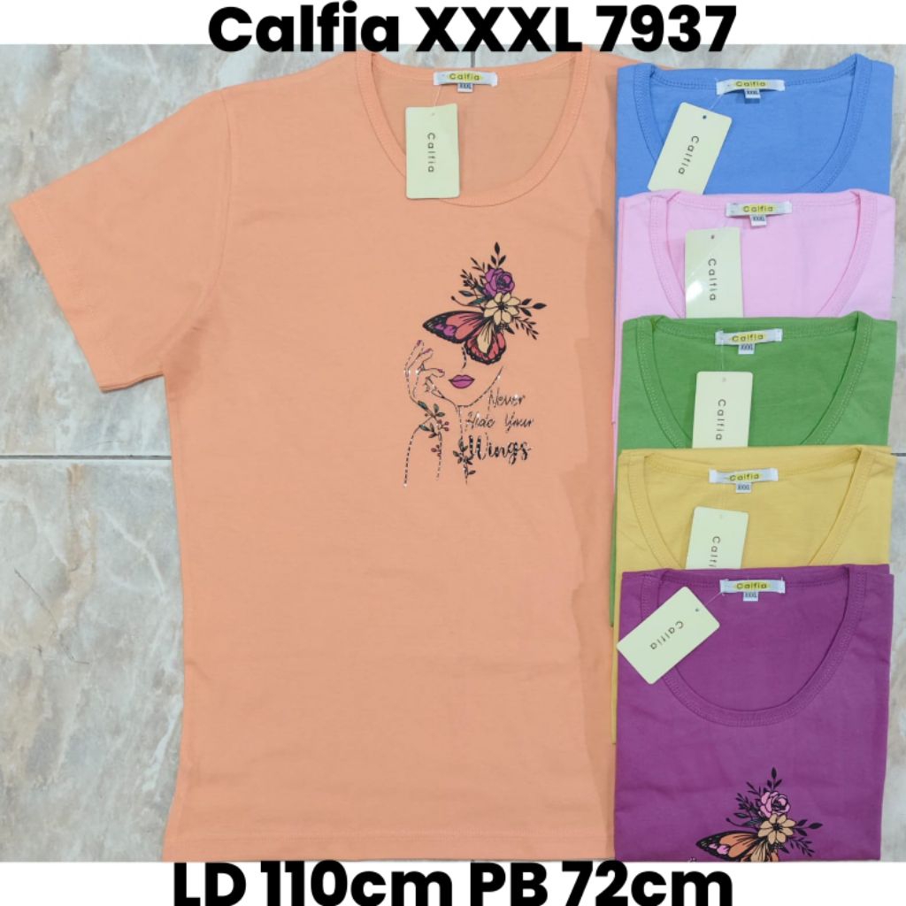 atasan wanita kaos calfia,murah,cantik,mewah,lembut,dan tebal size XXXL