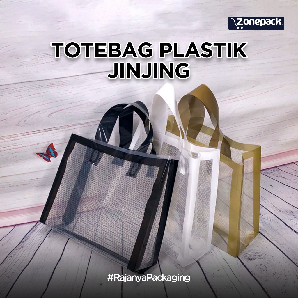 Totebag Jinjing Plastik| Kantong Plastik | Shopping Bag Handle| Tas Jinjing Plastik Laundry Sepatu B