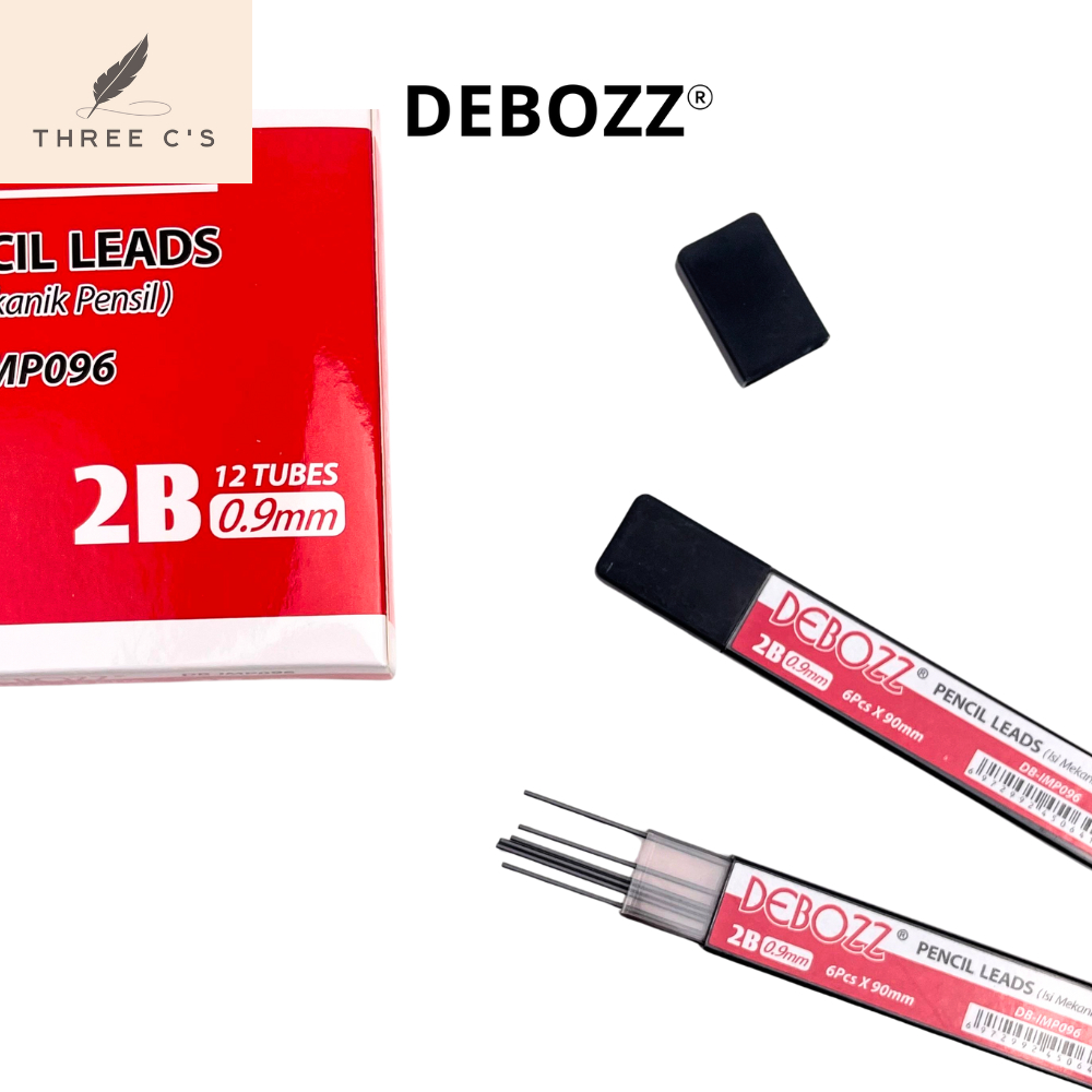 Refill Pensil Mekanik Debozz 2B  isi Ulang Pensil Mekanik 0.9mm 2B Isi Pensil 1 pak Murah