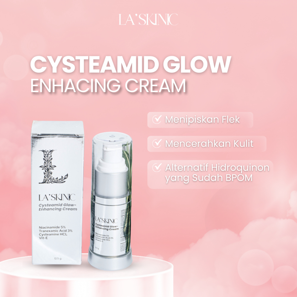 LA’SKINIC Cysteamid Glow-Enhancing Cream – Krim Flek, Melasma & Anti Penuaan BPOM