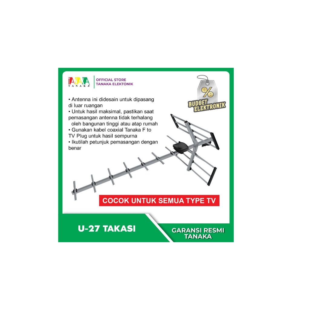 Antenna Outdoor Digital UHF U-27 Tanaka  - Antenna Outdoor Digital UHF U-27 Takasi + Kabel 15Meter