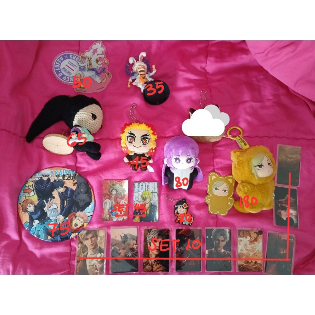 [READY STOCK] Clearance Sale Various Anime Merch demon slayer jujutsu kaisen one piece monkey d luff