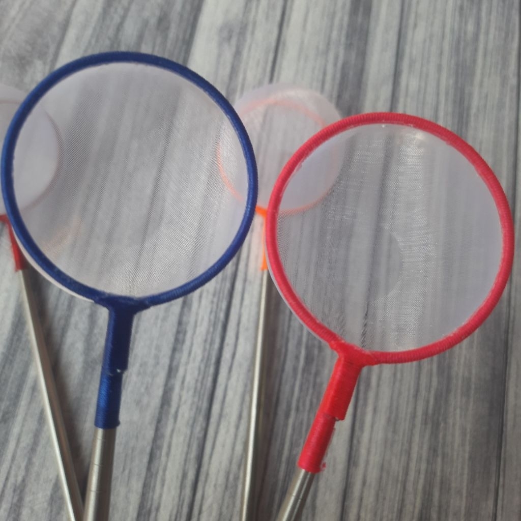 Seser/serok ikan hias kecil lingkaran 5cm gagang stainless