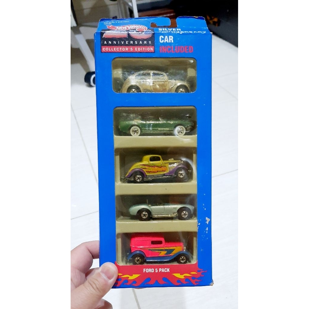 HOT WHEELS 25TH SILVER ANNIVERSARY CAR FORD 5 PACK