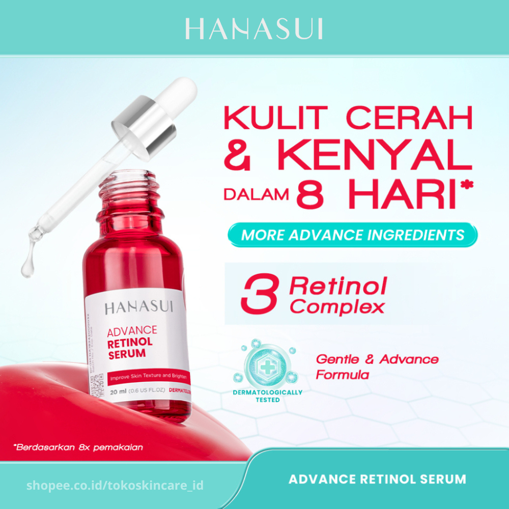 HANASUI ADVANCE RETINOL SERUM | Anti Aging, Flek Hitam, Kerutan, Menghaluskan & Mencerahkan Wajah