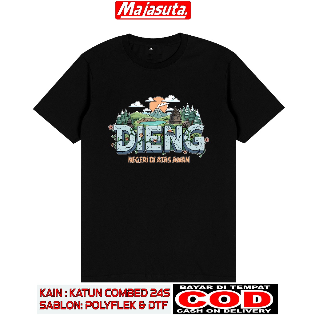 KAOS SOUVENIR OLEH OLEH DIENG BAHAN KATUN KAOS DIENG PLATEAU
