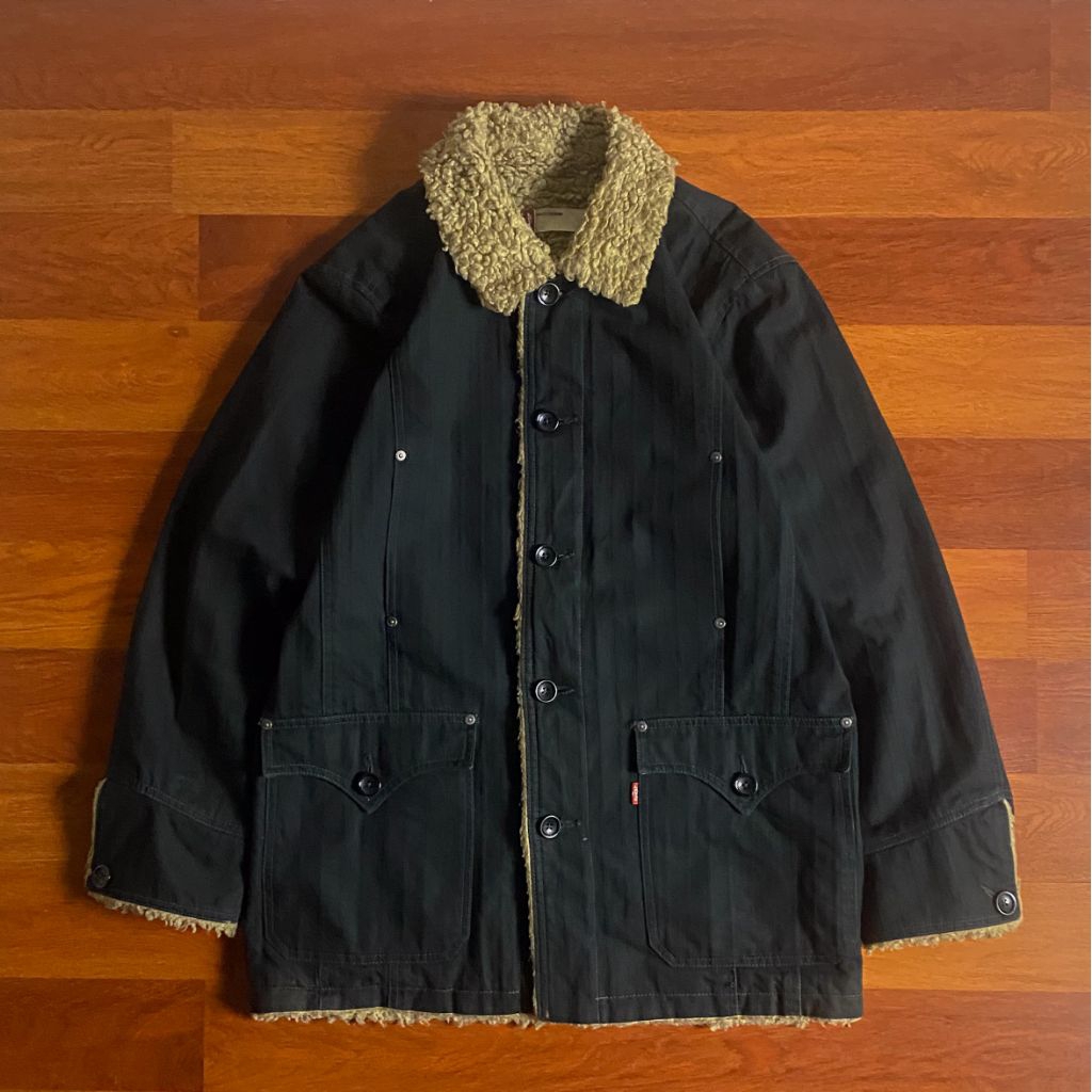 Levi's denim sherpa jacket ( L ) pria