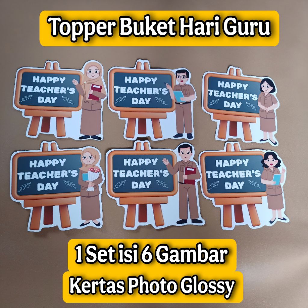 Topper Buket Hari Guru Happy Teacher day isi 6