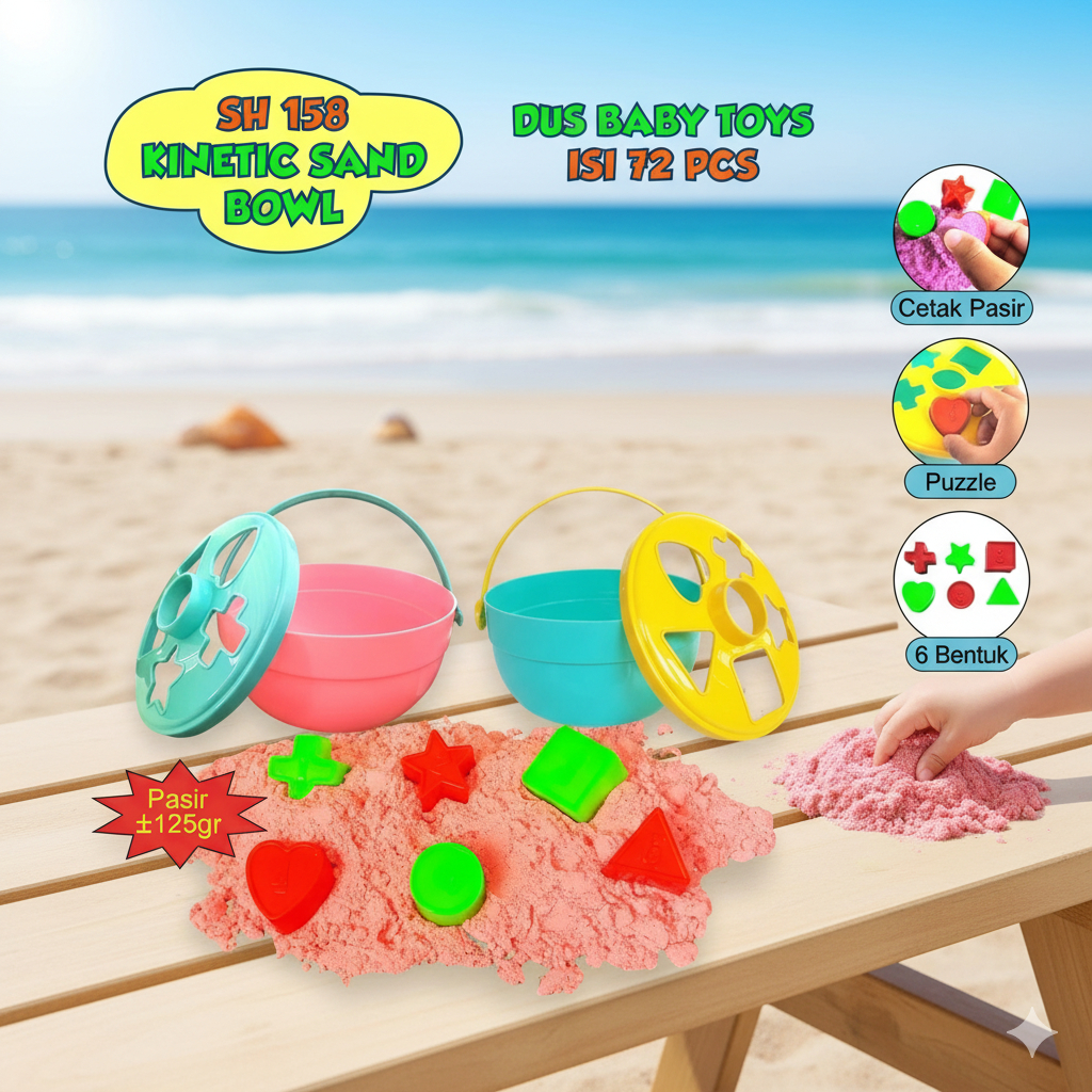 SH158 - Mainan Sorting Puzzle Cetakan Pasir Bentuk Mangkok Kinetic Sand Bowl Sh 158