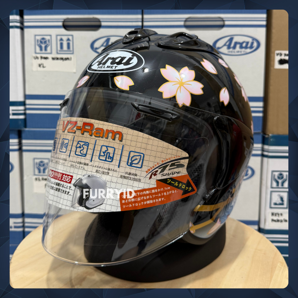 HELM HALF FACE ARA VZRAM SAKURA BLACK