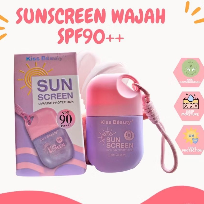 NEW ECER SUNSCREEN WAJAH UVA/UVB PROTECTION SPF 90PA++ SUNBLOCK WAJAH ISI 55ML