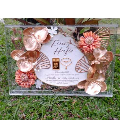 MAHAR UANG Cantik  Bingkai Mahar Akrilik Mahar Minimalis Mahar Pernikahan Modern / Frame Mahar Trans