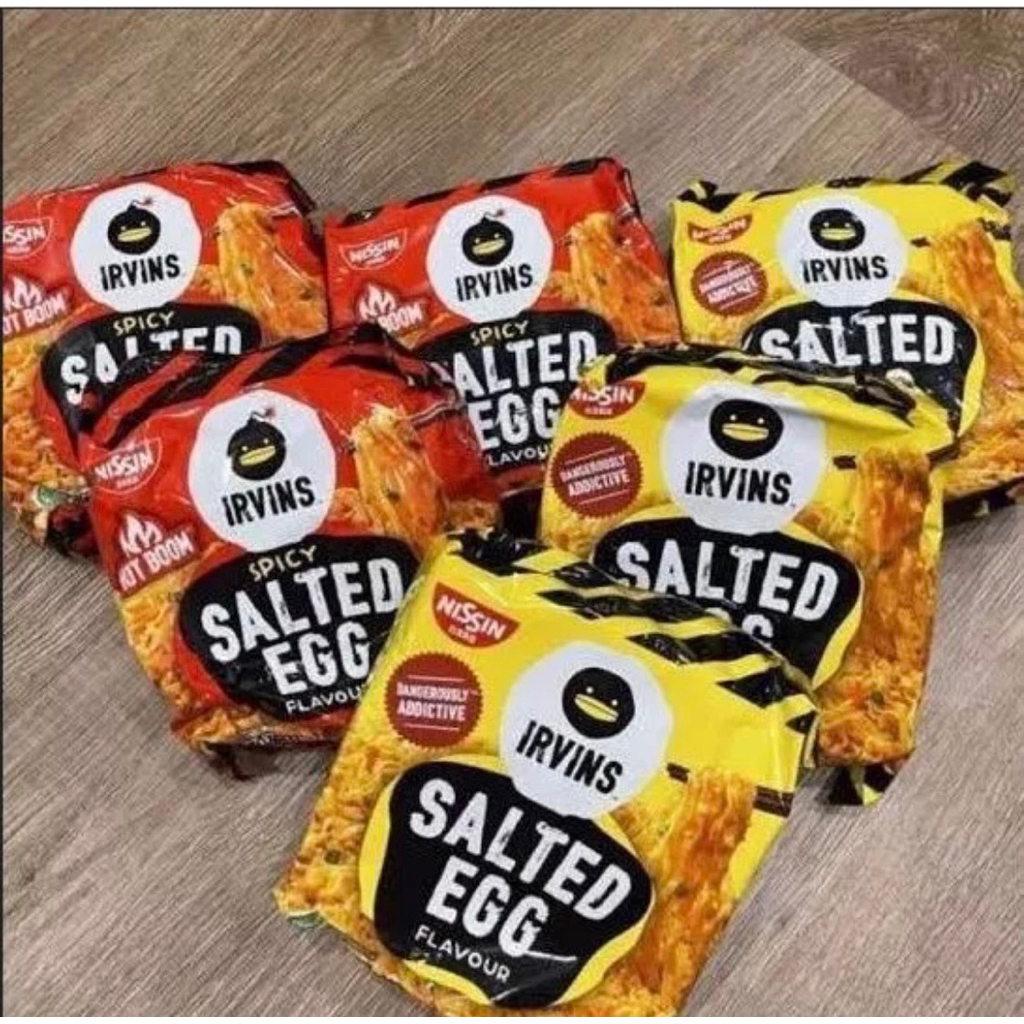 Nissin Irvins Salted Egg Noodle 117gr Instant Noodle Irvins Original Spicy Mie Instant Telor Asin
