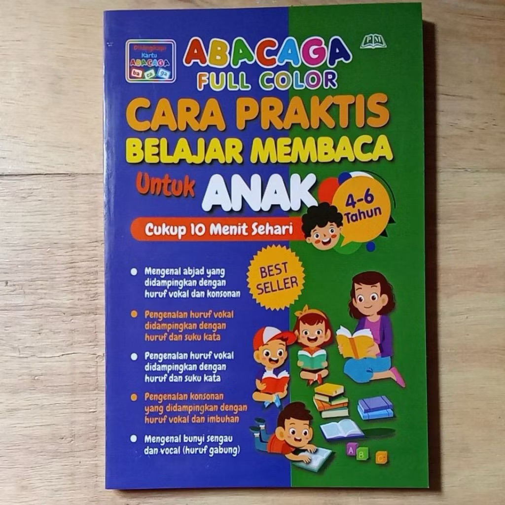 BUKU BELAJAR MEMBACA ABACAGA - CARA PRAKTIS BELAJAR MEMBACA UNTUK ANAK ORIGINAL BESAR