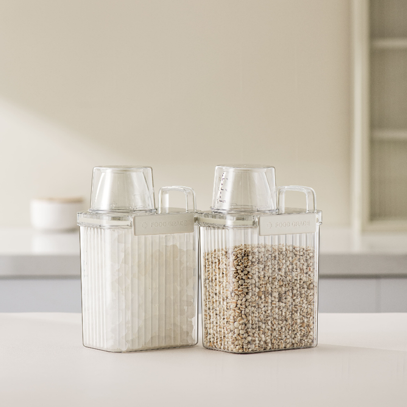 Wadah Kotak 1300ml Toples Corong penyimpanan bahan makanan Gelas Ukur | Food Container Storage Serea