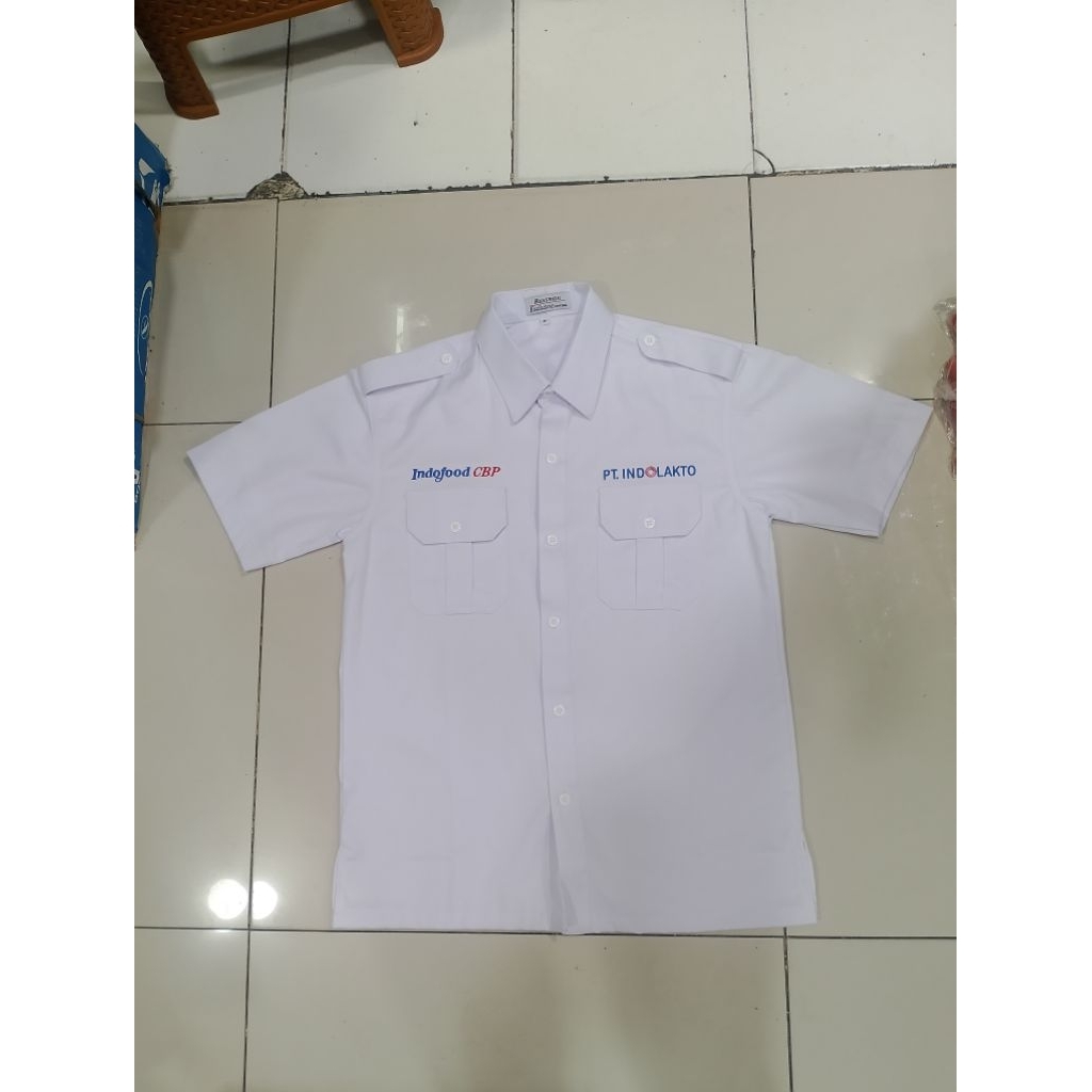kemeja Indofood CBP baju pdh PT. Indolakto putih pendek