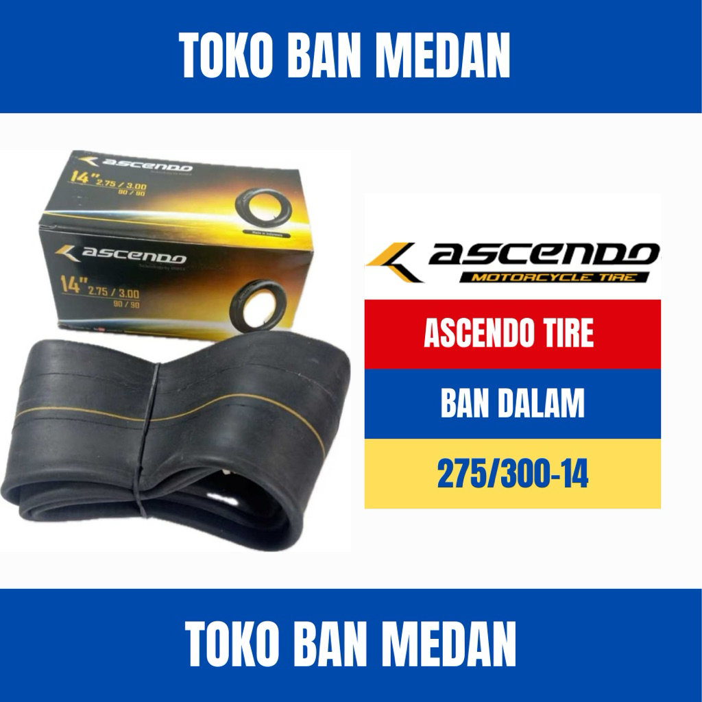 BAN DALAM MOTOR ASCENDO 275/300-14 ( 90/90-14 ) RING 14