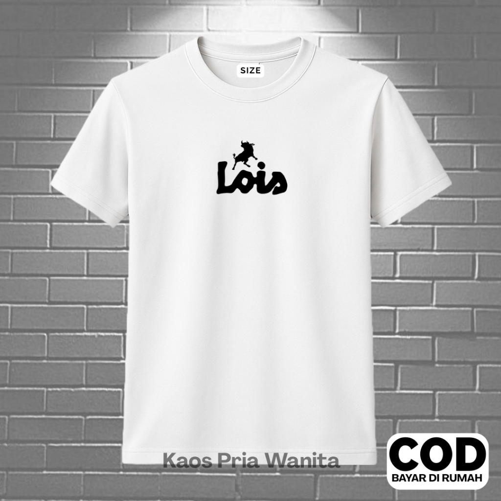 Kaos Pria Distro Original Lois hitam T-Shirt Lengan Pendek | Baju Katun Kaos Premium Laki Laki & Wan