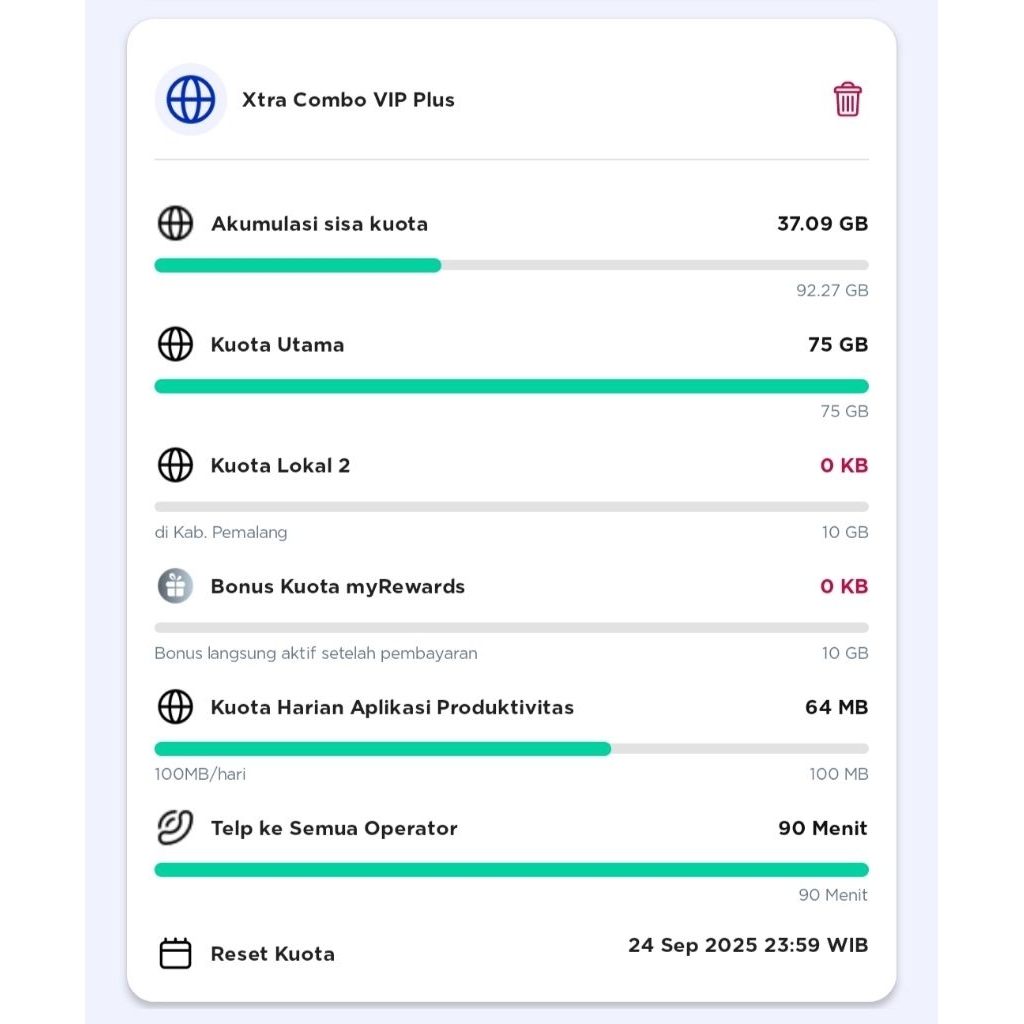 Xtra Combo Plus VIP diskon 70% & 90%