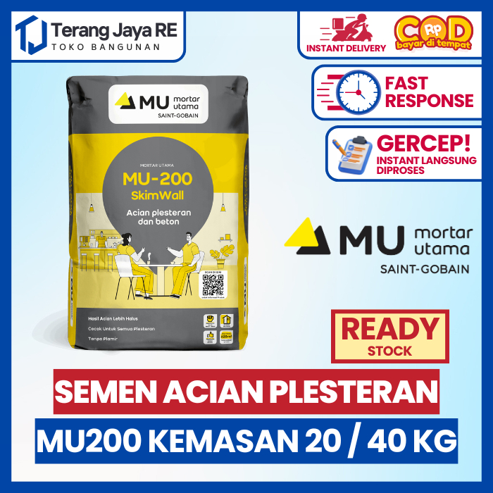 MU200 Acian Plester & Beton SkimWall - Mortar Utama MU-200