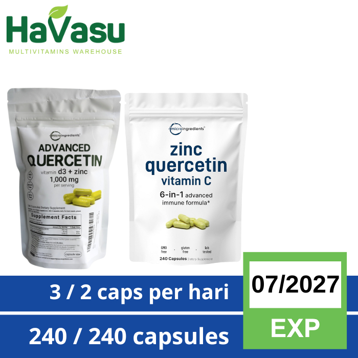 Microingredients Micro Ingredients Zinc Quercetin Vitamin C Complex / Advanced Quercetin Zinc Picoli