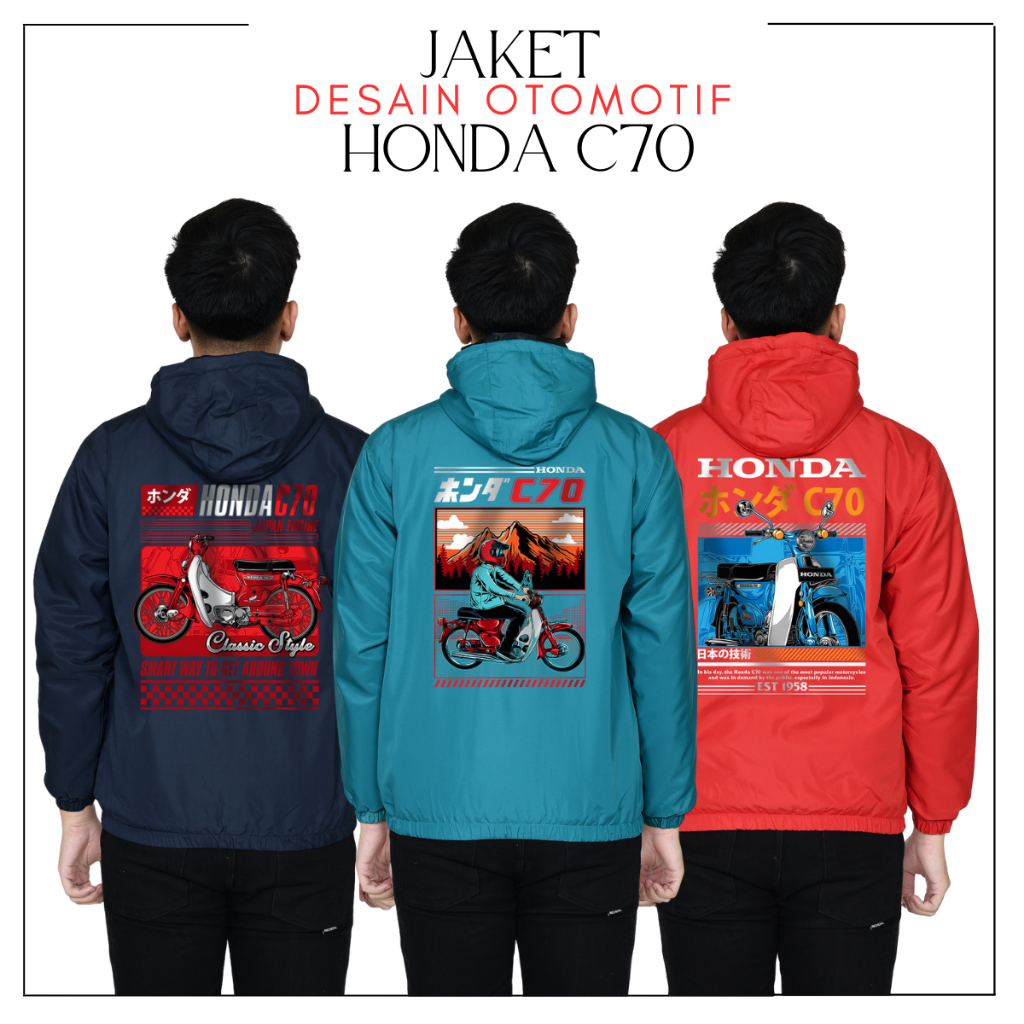 Jaket Komunitas Motor Classic C70 Jaket Parasut Klub Motor Jaket Pria Parasut Honda C70