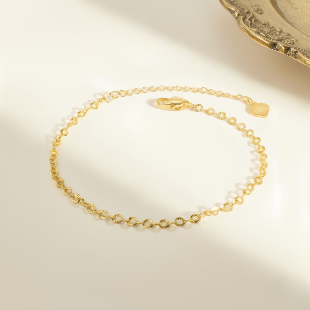 G231 Gelang Tangan Titanium Premium Wanita Simple Elegant Lapis Emas 18 KGP